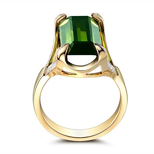 pengyus Moda Verde Piedras Preciosas Artificiales Diamantes De Imitación Anillo De Dedo De Las Señoras Regalo Encantador De La Joyería Verde Estados Unidos 8