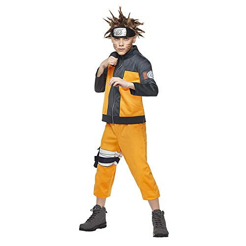 Petainer Disfraz Anime Naruto Uzumaki Niños Cosplay Costume (140-150)