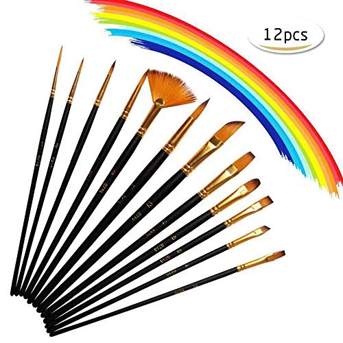 Pincel de Pintura,Set de Pinceles Cepillos de Pintura Profesional Art Multi-Forma Nylon Pincel de Pintura para Acrílico Acuarela Óleo Pincel de Crafts Pintura Artesanal de Roca y Rostro (12 Piezas) Pincel de Pintura,Set de Pinceles Cepillos de Pintura Profesional Art Multi-Forma Nylon Pincel de Pintura para Acrílico Acuarela Óleo Pincel de Crafts Pintura Artesanal de Roca y Rostro (12 Piezas)