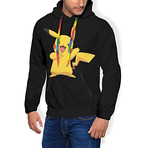 Poke_Mon Poster Pika_Chu - Sudadera con capucha para hombre, 3D, forro polar, diseño gráfico