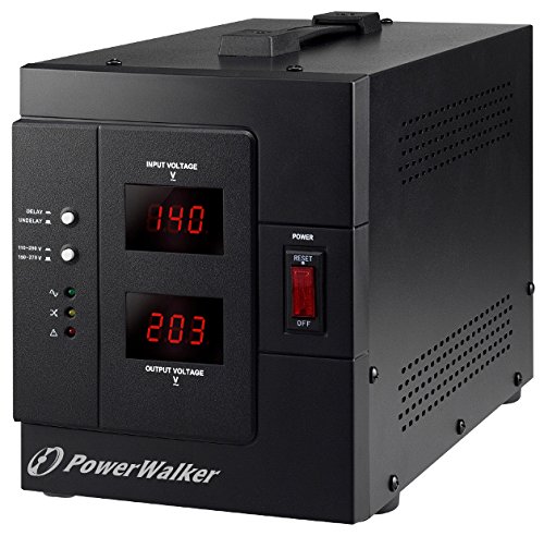 PowerWalker AVR 3000 / SIV - Regulador de Voltaje (230 V, 50/60 Hz, 3000 VA, 2400 W, Tipo F, Terminal)