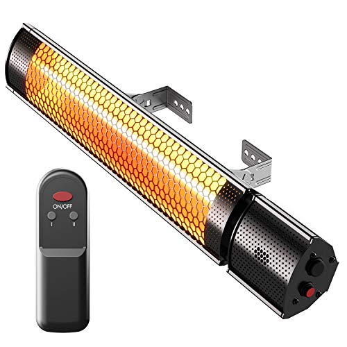 Pro Breeze - Calentador Infrarrojo para Exteriores de 2000 W. Calentador de Pared Eléctrico con Control Remoto y 3 Niveles, Repelente de Agua IP65 Pro Breeze - Calentador Infrarrojo para Exteriores de 2000 W. Calentador de Pared Eléctrico con Control Remoto y 3 Niveles, Repelente de Agua IP65