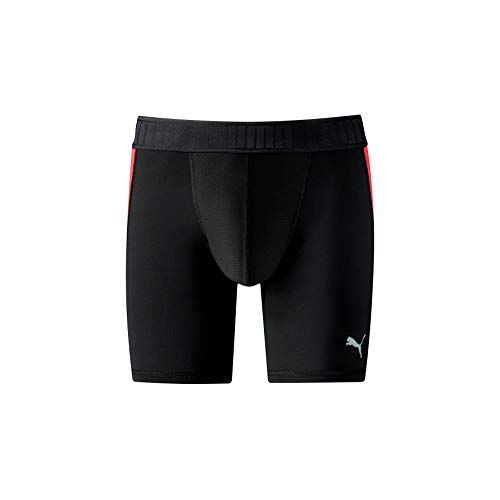 PUMA Active Long Boxer 1p Packed Calzoncillos Largos Deportivo, Rojo (Black/Red), M para Hombre