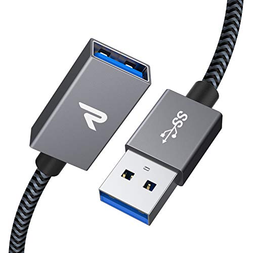 RAMPOW Cable Alargador Cable USB 3.0, [1M] 5 Gbps USB A Macho A Hembra Cable Extension 500MB / S para Equipos y Accesorios electrónicos, PC, Laptop, Mouse, Teclado, Cámara, Gafas VR - Gris