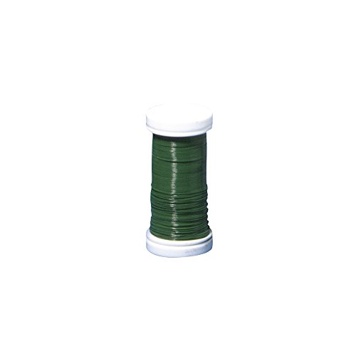 Rayher 2425013 - Alambre para Flores, Color Verde Lacado, 0,35 mm de diámetro, Bobina 100 m, Material Hierro, sin níquel, Alambre para Manualidades
