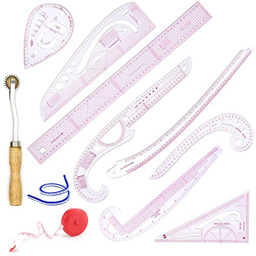 Regla de medición de ropa de bricolaje, modelo de regla de moda de plástico de 10 Stlye Curva de forma variable Curva de estilo francés con patrón de PGM Regla de regla Curva de diseño de pat Regla de medición de ropa de bricolaje, modelo de regla de moda de plástico de 10 Stlye Curva de forma variable Curva de estilo francés con patrón de PGM Regla de regla Curva de diseño de pat