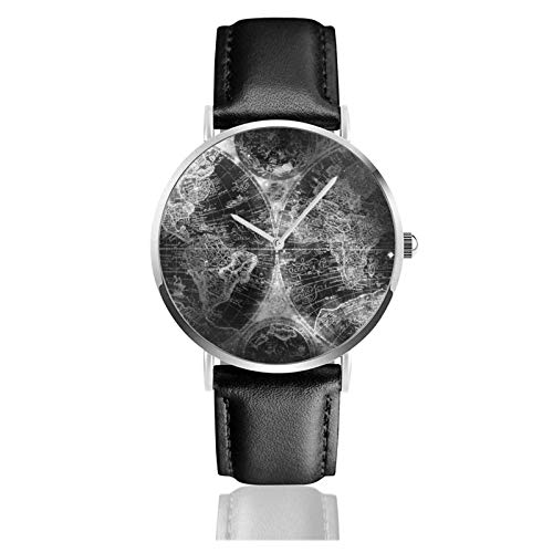 Reloj antiguo con diseño de mapa de estrellas en blanco y negro con movimiento de cuarzo, resistente al agua, correa de reloj para hombres y mujeres