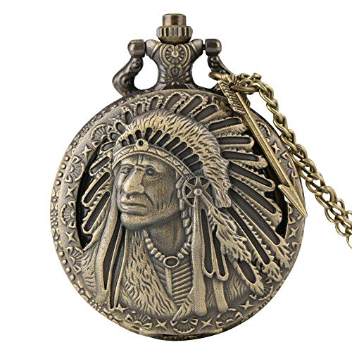 Reloj de Bolsillo de Bronce Retro para Hombres, Exquisito Reloj de Bolsillo Indio con diseño de Hombre Viejo para niños, práctico Reloj con Colgante de Cadena Delgada para Mujer Reloj de Bolsillo de Bronce Retro para Hombres, Exquisito Reloj de Bolsillo Indio con diseño de Hombre Viejo para niños, práctico Reloj con Colgante de Cadena Delgada para Mujer