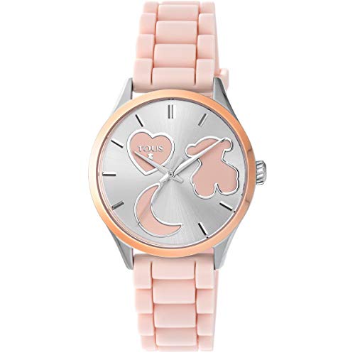Reloj TOUS Sweet Power de acero IP rosado con correa de silicona rosa Ref:800350745