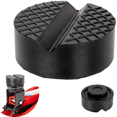 Revestimiento de goma universal para gato hidráulico, redondo, diámetro de 65 x 25 mm, con ranura en V de 15 x 7 mm, para todos los coches de hasta 3,5 T, almohadilla de goma para gato hidráulico Revestimiento de goma universal para gato hidráulico, redondo, diámetro de 65 x 25 mm, con ranura en V de 15 x 7 mm, para todos los coches de hasta 3,5 T, almohadilla de goma para gato hidráulico