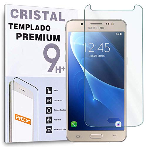 REY Protector de Pantalla para Samsung Galaxy J5 2016, Cristal Vidrio Templado Premium