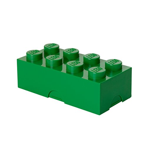 Room Copenhagen- Caja de Almuerzo de Lego de 8 espigas. Pequeño contenedor de Almacenamiento o Estuche, Verde, Color Oscuro, One Size (40231734)