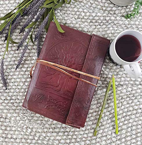 s-bazar Diario personal, diseño de gran árbol de la vida, en blanco, de piel, estilo antiguo, color marrón s-bazar Diario personal, diseño de gran árbol de la vida, en blanco, de piel, estilo antiguo, color marrón