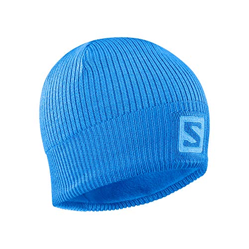 Salomon Gorro para esquí nórdico y senderismo, Unisex, LOGO BEANIE, Azul (Indigo Bunting), Talla única, LC1420800