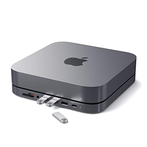 SATECHI Soporte & Hub Tipo-C de Aluminio – Compatible con 2019/2018 Mac Mini – Puerto de Datos USB-C, Lector de Tarjetas Micro/SD, USB 3,0 & Puerto Jack para Auriculares (Gris Espacial) SATECHI Soporte & Hub Tipo-C de Aluminio – Compatible con 2019/2018 Mac Mini – Puerto de Datos USB-C, Lector de Tarjetas Micro/SD, USB 3,0 & Puerto Jack para Auriculares (Gris Espacial)