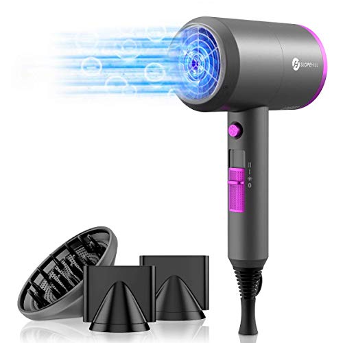 Secador de Pelo, slopehill Secador Iónico Profesional, 2 Velocidades, 3 Temperaturas, con 1 Difusor y 2 Concentradores, 1800W,Botón de Aire Frío y AC Motor Secador de Pelo, slopehill Secador Iónico Profesional, 2 Velocidades, 3 Temperaturas, con 1 Difusor y 2 Concentradores, 1800W,Botón de Aire Frío y AC Motor