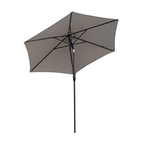 Sekey® sombrilla Parasol para terraza jardín Playa Piscina Patio diámetro 270 cm Protector Solar UV50+ marrón