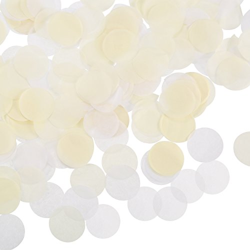 Shappy - Confeti de seda redondo de 2,5 cm de color blanco o marfil para fiestas de boda, 6000 unidades