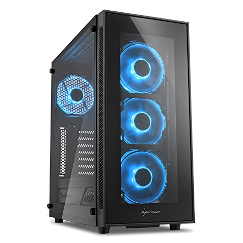 Sharkoon TG5 - Caja de Ordenador, PC Gaming, Semitorre ATX, Negro/Azul