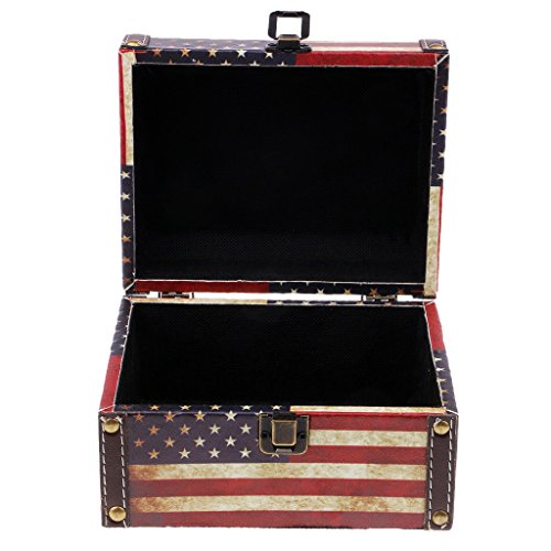 sharprepublic Antigüedad Hacer Viejo Diseño Vintage Joyería De Madera Caja De Almacenamiento - Bandera de Estados Unidos, Individual