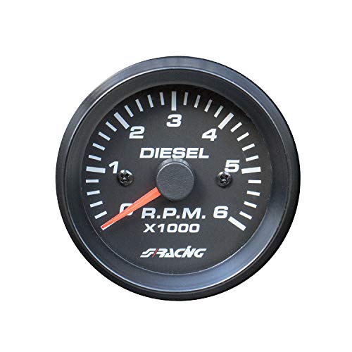 SIMONI RACING TM/BD Cuentavueltas 0-6000 RPM para coches Diesel, Negro