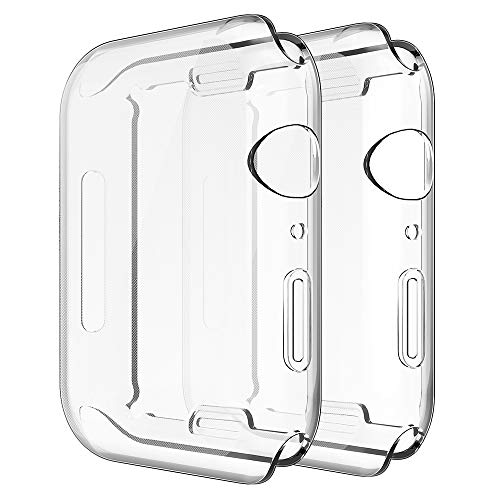 Simpeak 2-Packs Funda Compatible con iWatch 40mm Series 6/SE/5/4, Funda Compatible con Apple Watch 40mm Slim Suave TPU Protector, Transparente
