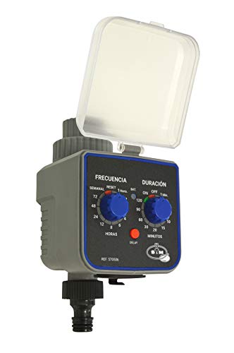S&M 590054 590054-Programador de Grifo de 1 Salida para riego automático H-M 3/4", Gris y Negro S&M 590054 590054-Programador de Grifo de 1 Salida para riego automático H-M 3/4", Gris y Negro
