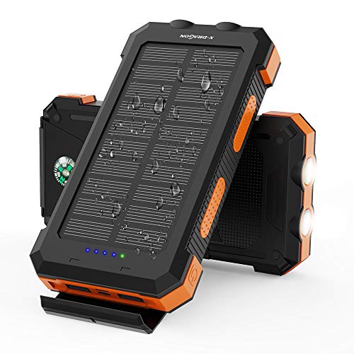 Solar Power Bank X-DRAGON 24000mAh Cargador Solar Portátil a Prueba de Agua con Doble Entrada (USB-C y MICRO), Linterna Dual, Brújula para IPhone, IPad, Samsung, Teléfonos Celulares, Aire Libre Solar Power Bank X-DRAGON 24000mAh Cargador Solar Portátil a Prueba de Agua con Doble Entrada (USB-C y MICRO), Linterna Dual, Brújula para IPhone, IPad, Samsung, Teléfonos Celulares, Aire Libre