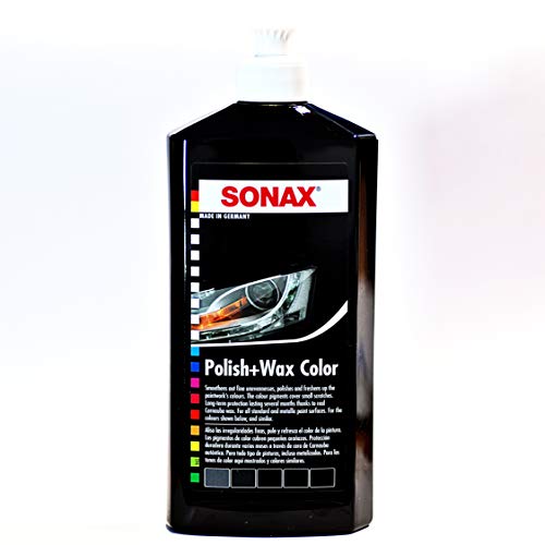 Sonax 02961000-544 Polish & Wax Color Nanopro Cera para Coche, 500 ml, color negro Sonax 02961000-544 Polish & Wax Color Nanopro Cera para Coche, 500 ml, color negro