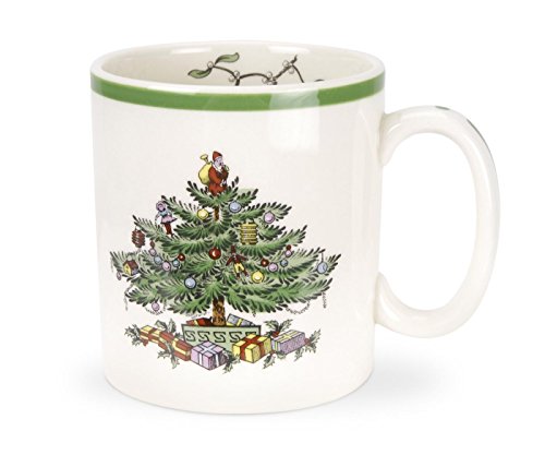 Spode Christmas Tree - Juego de 4 tazas (cerámica), diseño de árbol de Navidad