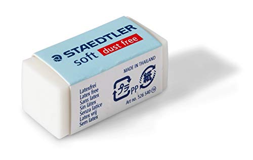 STAEDTLER Soft 526 S40, Gomas de borrar de color blanco, 1 goma de borrar suave STAEDTLER Soft 526 S40, Gomas de borrar de color blanco, 1 goma de borrar suave