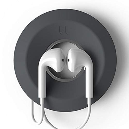 STARE89 Soporte de almacenamiento de auriculares portátil en forma de dona, de silicona, soporte magnético para auriculares, organizador de auriculares (gris oscuro)