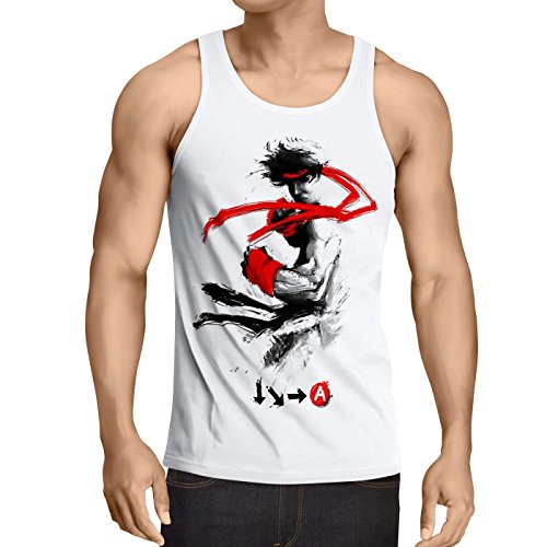 style3 Childhood Hero Fighter Camiseta de Tirantes para Hombre Tank Top Street Beat em up Arcade, Talla:2XL