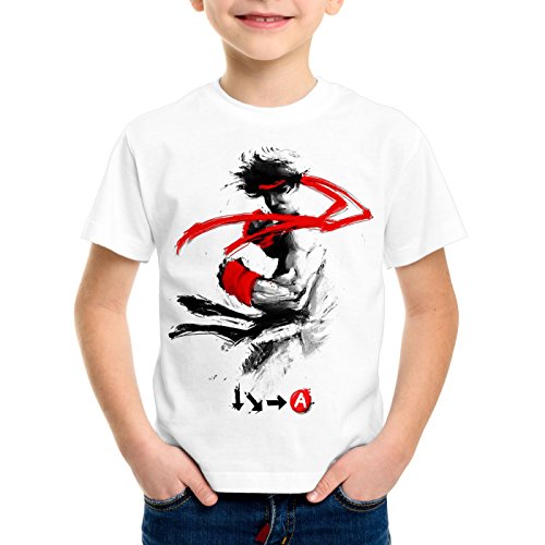 style3 Childhood Hero Fighter Camiseta para Niños T-Shirt Final Street Beat em up Arcade, Talla:164