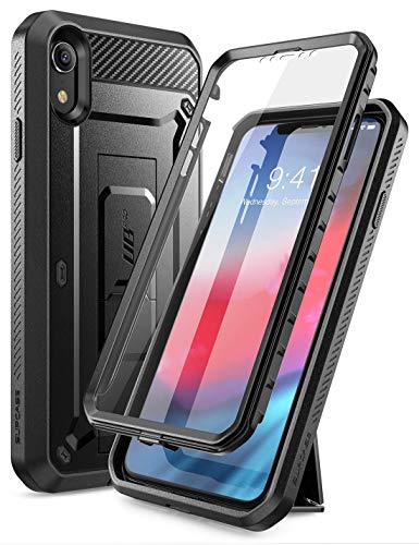 SupCase Funda iPhone XR [UB Pro] Resistente Carcasa Completa con Soporte y Protector de Pantalla Integrado (Negro)