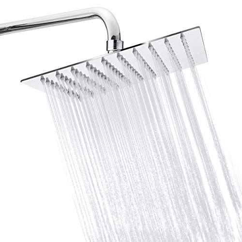 TAPCET Ducha/Placa de Ducha,alcachofa de la Ducha Alcachofas fijas para Ducha 304 Acero Inoxidable,8 Pulgada Ultra-Delgado inyector de Ducha per Cuarto de baño Plaza，Cinco años de garantía