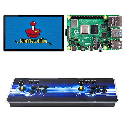 TAPDRA 10000+ Consola Arcade de Juegos Retro para Raspberry Pi 4 Modelo B (Edición 4G Ram) Admite 4 Jugadores ES Retropie con 45+ Emuladores HD 720P