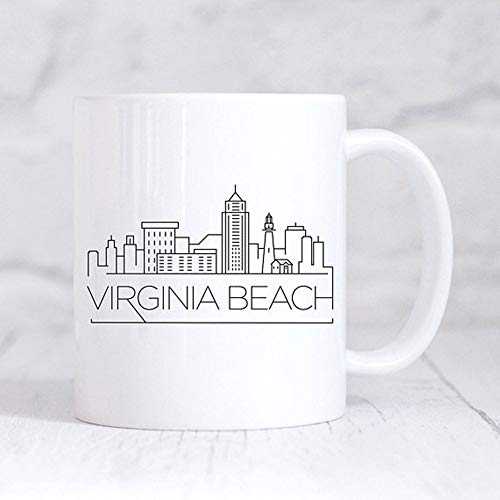 Taza de Skyline de Virginia Beach City/Taza de inauguración de la casa/Nueva taza para el hogar/My Home City/Taza personalizada de Virginia Beach/Taza de regalo para el hogar/Taza de Virginia, Taza de Taza de Skyline de Virginia Beach City/Taza de inauguración de la casa/Nueva taza para el hogar/My Home City/Taza personalizada de Virginia Beach/Taza de regalo para el hogar/Taza de Virginia, Taza de