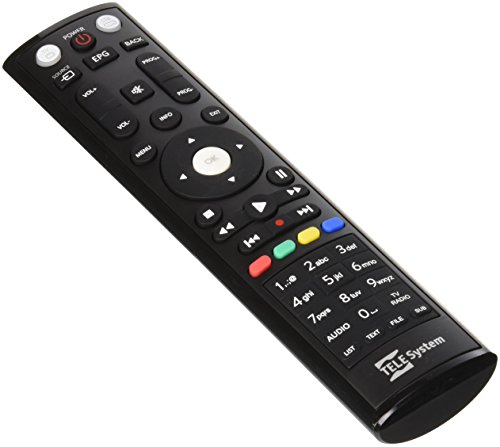 TELE System All in One - Mando a Distancia (DTV,TV, IR inalámbrico, Botones, Negro)