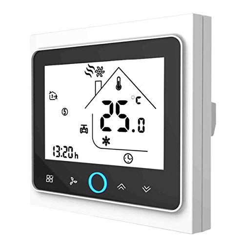 Termostato WiFi para caldera de gas, termostato inteligente pantalla LCD (TN pantalla) Touch Button retroiluminado programable con Alexa Google Home y teléfono APP-blanco/negro Termostato WiFi para caldera de gas, termostato inteligente pantalla LCD (TN pantalla) Touch Button retroiluminado programable con Alexa Google Home y teléfono APP-blanco/negro