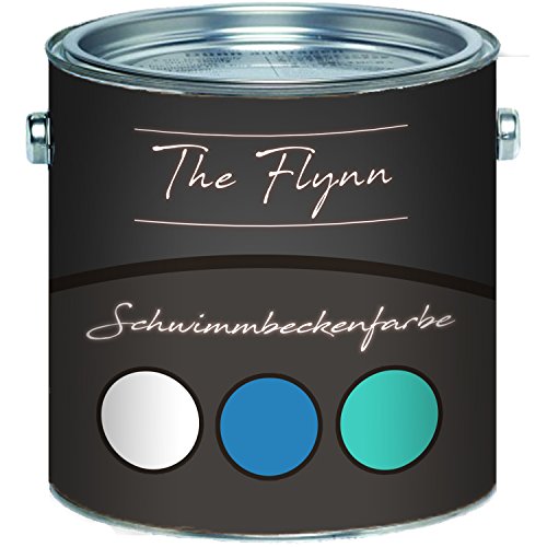 The Flynn Pintura para piscinas en azul, blanco, verde, verde lago, gris, gris claro, antracita, revestimiento de hormigón, color para estanques (1 L, blanco)