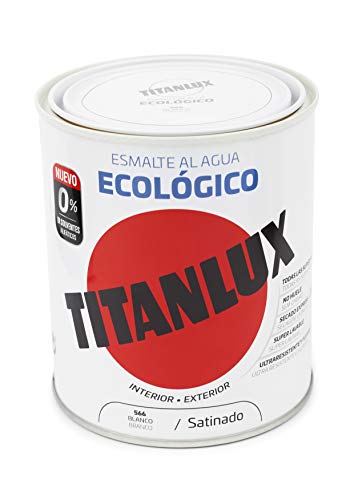 Titanlux - Esmalte agua ecologico santinado, Blanco, 750ML (ref. 01T056634)