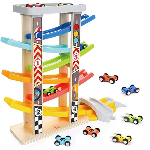 TOP BRIGHT Circuito de Carreras con Coches de Juguete para Bebés y Niños pequeños de 1 a 3 años - Pista de Rampas con 6 Mini Coches y 3 Puentes - Madera de Calidad sin BPA - Seguro y Divertido TOP BRIGHT Circuito de Carreras con Coches de Juguete para Bebés y Niños pequeños de 1 a 3 años - Pista de Rampas con 6 Mini Coches y 3 Puentes - Madera de Calidad sin BPA - Seguro y Divertido