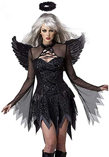 Traje del Funcionamiento Uniforme del Juego Clásico Traje Festival Atractivo del Ángel Oscuro De Ropa Cosplay Cosplay con El ala De Mujer De La Danza del Club del Partido De Halloween