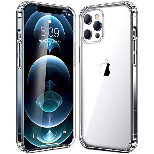 Transparente Funda Compatible con iPhone 12 Pro Max, Carcasa Protectora Antigolpes con PC Rígido + Marco TPU Flexible con Cojín de Esquina Parachoques Cover Compatible con iPhone 12 Pro Max(6.7'')