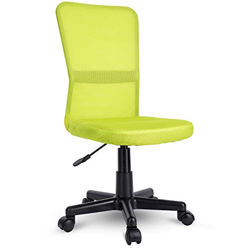 TRESKO Silla de Oficina Escritorio giratoria, Disponible en 7 Variantes de Colores, con Ruedas para Suelos Duros, Regulable en Altura de Forma Continua, Respaldo ergonómico (Verde Claro)