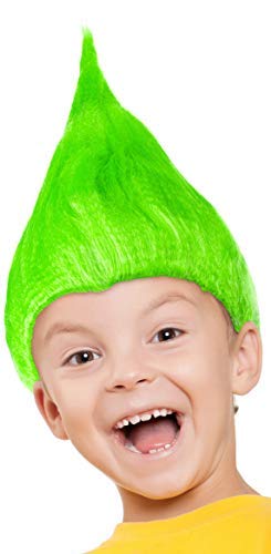 Troll Peluca para niños Girls & Boys en Rosa, Turquesa y Verde para complementar el Traje trol en el Carnaval y Carnaval (Verde) Troll Peluca para niños Girls & Boys en Rosa, Turquesa y Verde para complementar el Traje trol en el Carnaval y Carnaval (Verde)