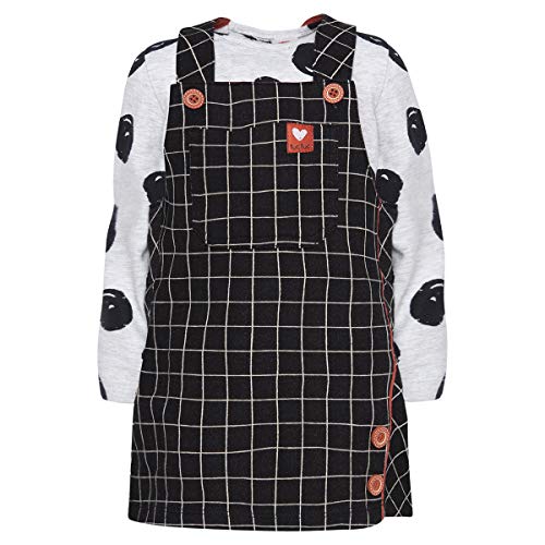 Tuc Tuc Chalk Painting Conj Dots Conjunto Pichi Vaquero y Camiseta de Manga Larga, Negro (Negro 30), 5 años (Tamaño del Fabricante:5A) para Niñas