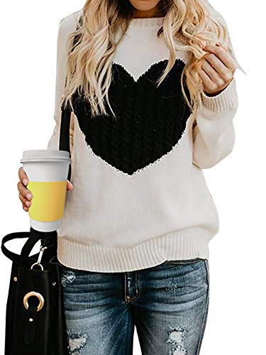 Tuopuda Mujer Jerséis Punto Suéter de Moda Cuello Redondo Manga Larga Sudaderas Blusas Cálido de Invierno Tops Tuopuda Mujer Jerséis Punto Suéter de Moda Cuello Redondo Manga Larga Sudaderas Blusas Cálido de Invierno Tops