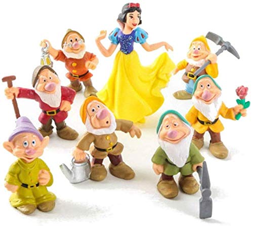 UanPlee-SC Regalo 8pcs / Set Blancanieves y los Siete enanitos Figuras de PVC Toy Cake Topper Niños Juguetes Regalos